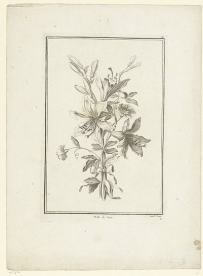 Buket med lilje Belle de Jour (titel på objekt) IIe Cahier de Bouquets (serietitel) af Jean Jacques Avril (I)