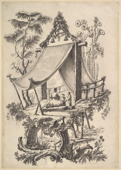 Træhytte, 1773. af Jean Jacques Avril