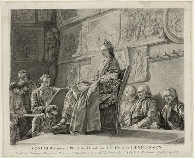 Konkurrence om prisen for studiet af hoveder og udtryk af Jean Jacques Flipart