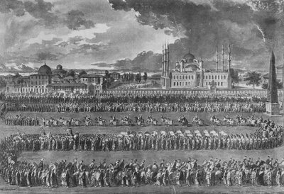 Sultanens procession på Hippodromen af Jean Jacques Francois Le Barbier