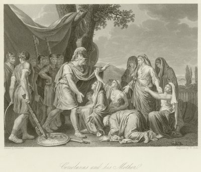 Coriolanus og hans mor af Jean Jacques Francois Lebarbier