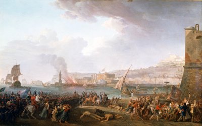 Indtræden af den franske hær under kommando af general Championet i Napoli, 21/01/1799. Maleri af Taurel Jean Jacques François (1757 - 1832). 1799. Slotte i Versailles og Trianon. af Jean Jacques Francois Taurel