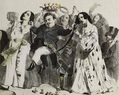 Honoré de Balzac, den mest produktive af vores forfattere, støttet og kronet af kvinder, 1839. af Jean Jacques Grandville