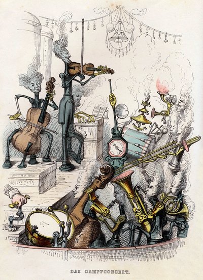 Dampkoncert, 1844. af Jean Jacques Grandville