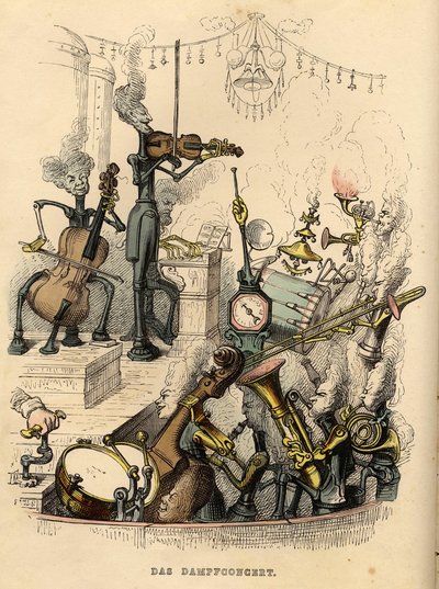 Dampkoncert, 1844 af Jean Jacques Grandville