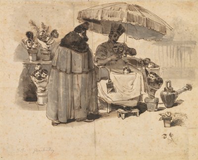 Undersøgelse til "Au Bouquet de persil," (En buket persille) af Jean Jacques Grandville