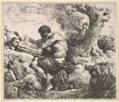 Sankt Hieronymus i et Landskab, 1762-63. af Jean Jacques Lagrenee