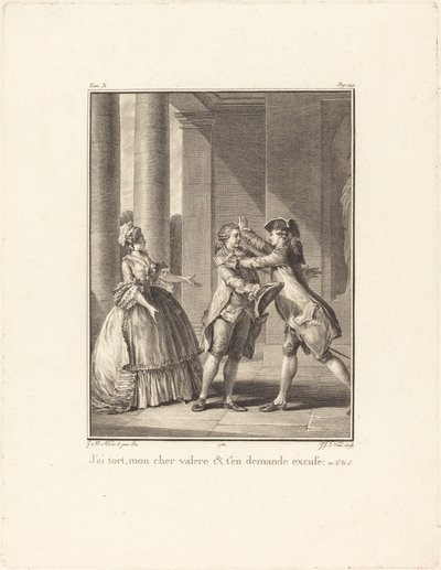 Jeg tager fejl, min kære Valère, og bede om undskyldning af Jean Jacques Le Veau after Jean Michel Moreau