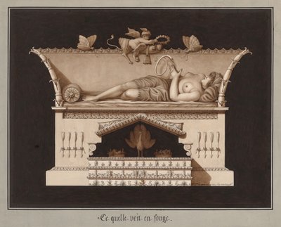 Hvad hun ser i en drøm, ca 1794. af Jean Jacques Lequeu