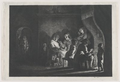 Aften i landsbyen, 1800. af Jean Jacques de Boissieu