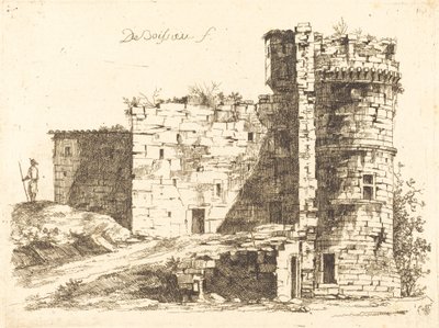 Ruinerne af Chateau Saint-Chamond, Loire af Jean Jacques de Boissieu