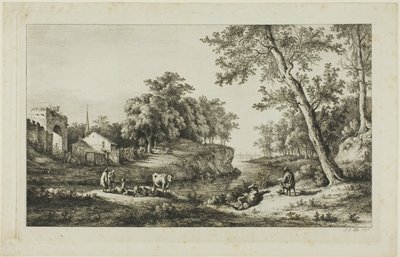 Rustikt landskab i Ambronay af Jean-Jacques de Boissieu