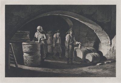 The Coopers, slutningen af 1800-tallets reproduktion af originalen fra 1790. af Jean Jacques de Boissieu