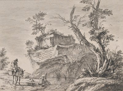 Titelside til en serie af ti landskaber, 1763. af Jean Jacques de Boissieu