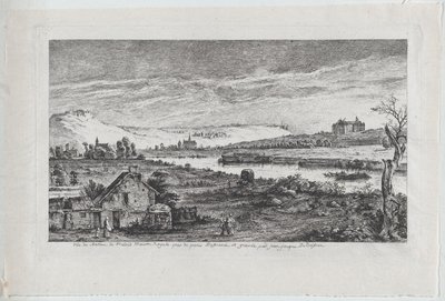 Udsigt over Madrid-slottet, nær Paris, 1764. af Jean Jacques de Boissieu