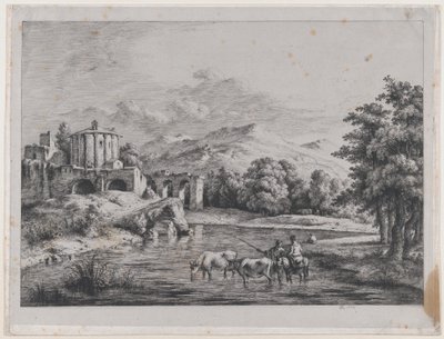 Udsigt over Vesta-templet, 1774. af Jean Jacques de Boissieu