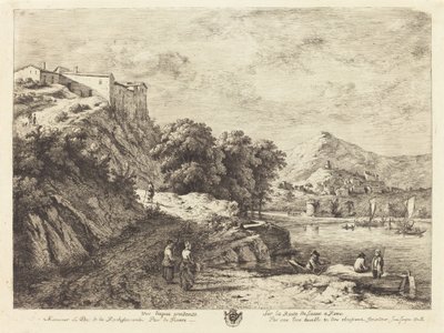 Udsigt over Aqua Pendente på vejen fra Siena til Rom af Jean Jacques de Boissieu