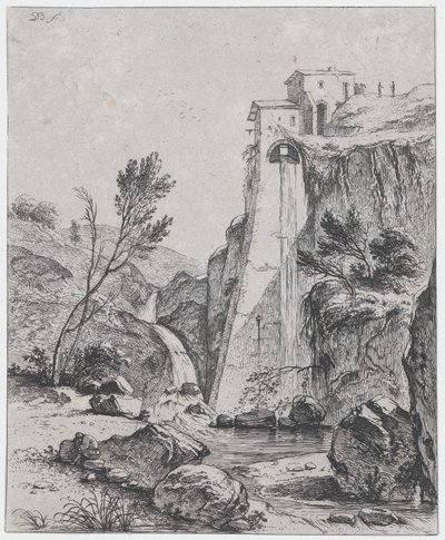Vandfald efter Breenberg, 1764. af Jean Jacques de Boissieu