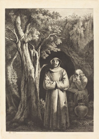 Ørkenmunke af Jean Jacques de Boissieu after Francisco