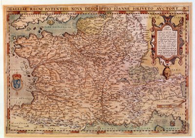 Geografisk kort over Frankrig af Jean Jolivet (1500-tallet) 1570 Paris, B.N. af Jean Jolivet