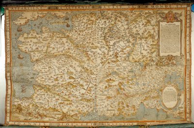Geografisk kort over gallerne, der viser grænserne til Tyskland og Italien. Realiseret af kartograf Jean Jolivet (1500-tallet) af Jean Jolivet