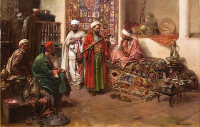 At the bazaar (Ingen dato). (Olie på lærred) af Jean Joseph Benjamin Constant