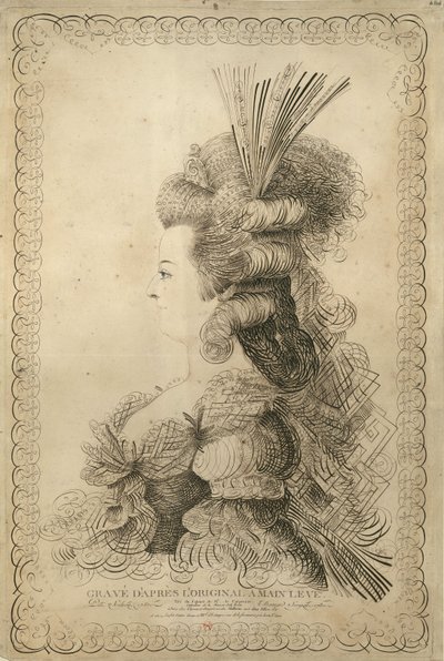 Portræt af Marie Antoinette 1755-1793, ærkehertuginde af Østrig og dronning..., 1787. af Jean Joseph Bernard