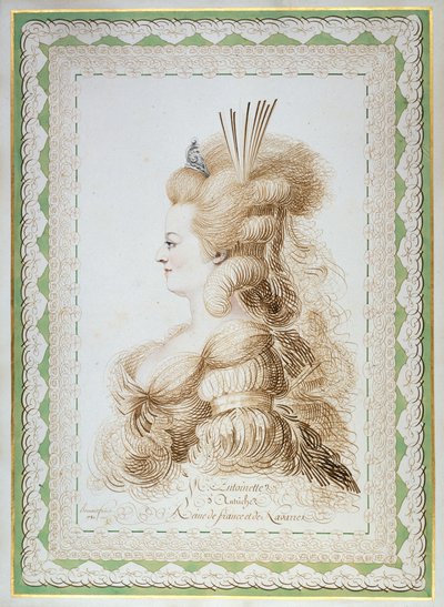Portræt af Marie Antoinette 1755-1793, ærkehertuginde af Østrig og dronning af Frankrig..., 1780. af Jean Joseph Bernard