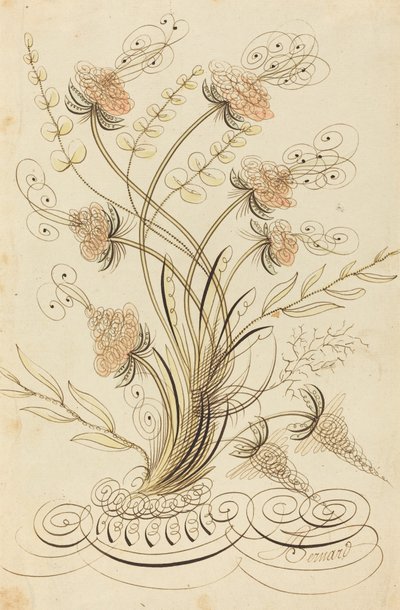 Kalligrafiske blomster af Jean Joseph Bernard called Bernard de Paris