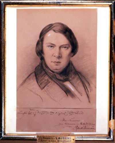 Robert Schumann, tysk komponist, midten af 1800-tallet af Jean Joseph Bonaventure Laurens