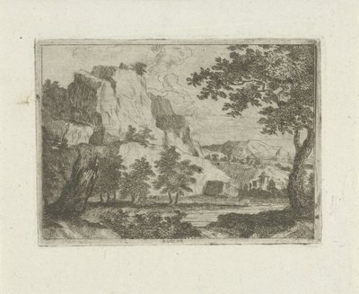 Rock i et flodlandskab af Jean Joseph Hanson