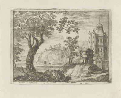 Tårn i et landskab af Jean Joseph Hanson
