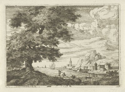 Forsvarsmur ved en kyst af Jean Joseph Hanson