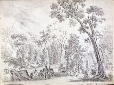 Høst nelliker i La Reunion, begyndelsen af det nittende århundrede af Jean Joseph Patu de Rosemont