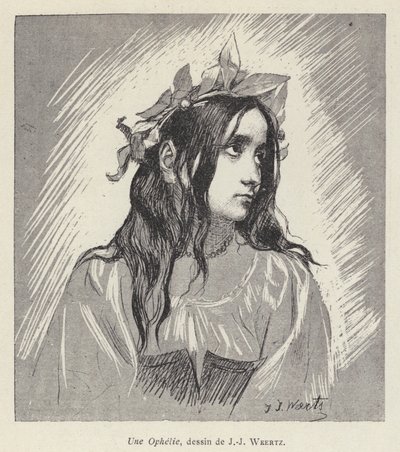 Ophelia (litho) af Jean Joseph Weerts