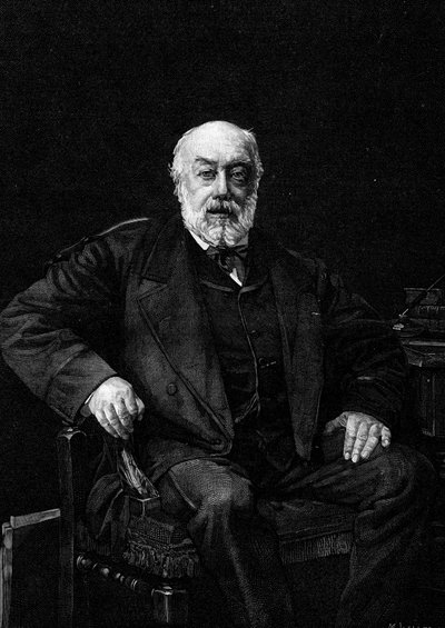 Portræt af Gustave Nadaud (1820-1893), fransk sanger. Stik efter maleri af Jean Joseph Weerts (1849-1927). I ""The Illustrous World"" nr. 1252 af 26. marts 1881. af Jean Joseph Weerts