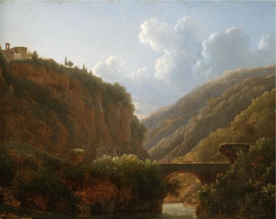 Udsigt over klosteret San Cosimato nord for Rom. af Jean Joseph Xavier Bidauld