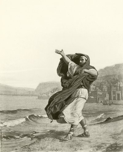 Demosthenes, der øver tale (dybtryk) af Jean Jules Antoine Lecomte du Nouy