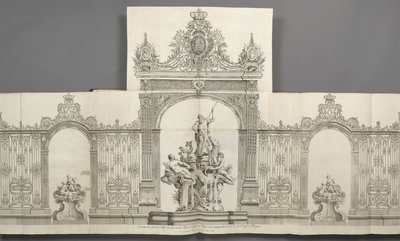 Design af Grandes Grilles placeret på Place Royale i Nancy i 1755 efter ordre fra S. M. le Roy de af Jean Lamour