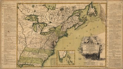 Kort over USA efter fredstraktaten af ​​1783. af Jean Lattré