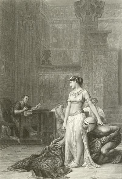 Cleopatra og Cæsar (gravering) af Jean Leon (after) Gerome