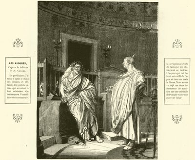 Two Augurs, præster i det antikke Rom (gravering) af Jean Leon (after) Gerome