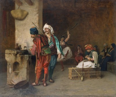 Cafe House, Cairo Casting Bullets, 1884 eller tidligere. af Jean Leon Gerome
