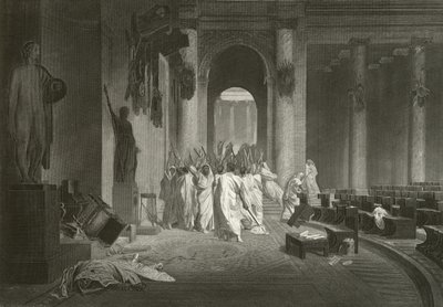 Julius Cæsars død, 44 f.Kr af Jean Leon Gerome