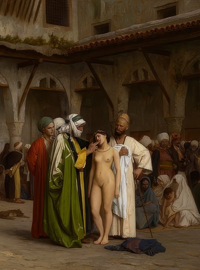 Slavemarkedet. Ca. 1867 af Jean Leon Gerome