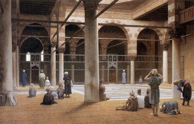 Interieur de mosquee en 1870 af Jean Leon Gerome mindesmærke kunstgalleri ved University of Rochester af Jean Leon Gerome
