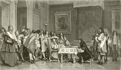Moliere til morgenmad med Louis XIV (dybtryk) af Jean Leon Gerome