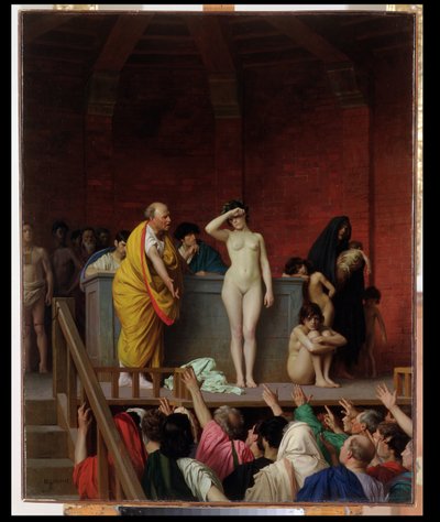 Salg af en slavepige i Rom af Jean Leon Gerome