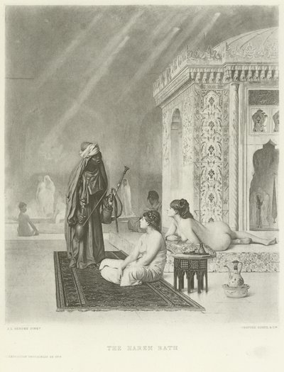 Haremsbadet (dybtryk) af Jean Leon Gerome