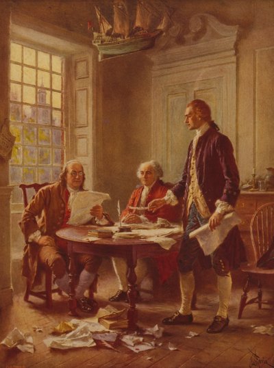 At skrive uafhængighedserklæringen, ca. 1930 af Jean Leon Gerome Ferris